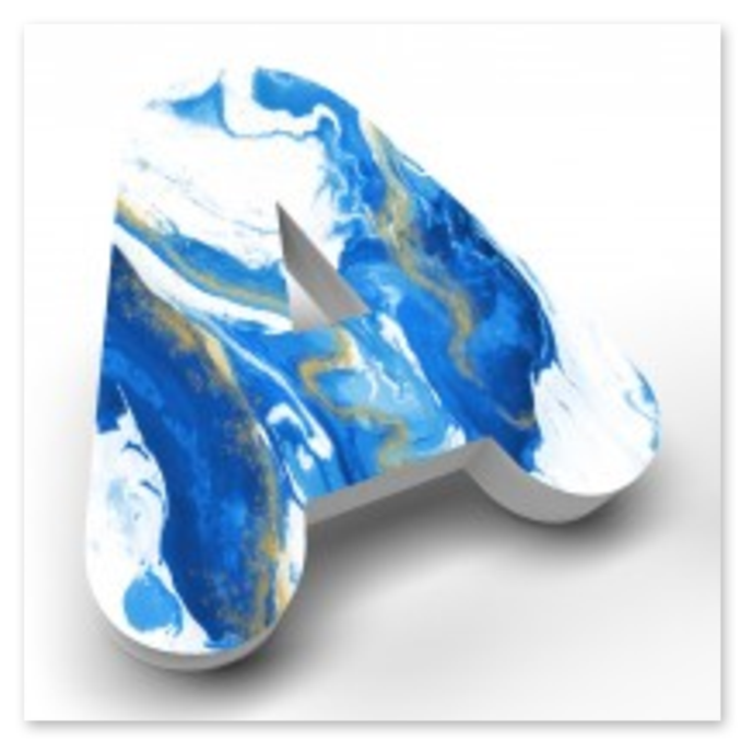 Lettres en matière recyclé