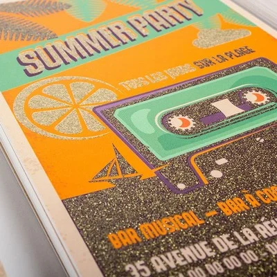 Impression vente de Flyer vernis paillette conception 