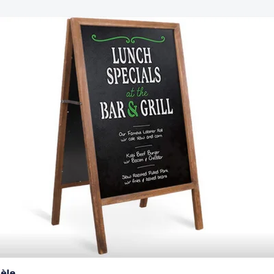 panneau menu restaurant bois