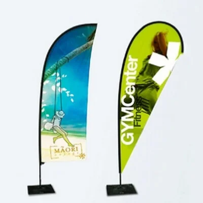 Oriflammes, drapeaux publicitaires