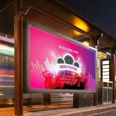 bache retro eclairée publicitaire