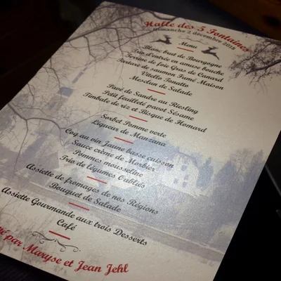 carte de menus noel