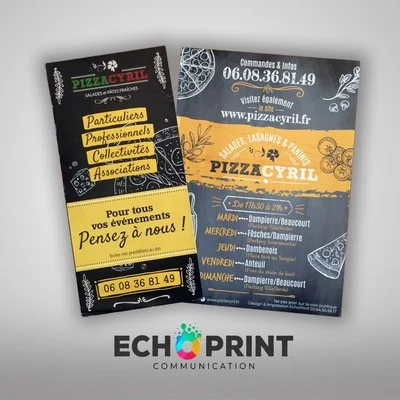 Flyer menus pizza cyril
