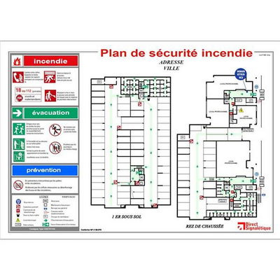 panneau plan d'évacuation dibond aluminium
