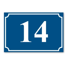 Panneau plaque numéro et nom de rue