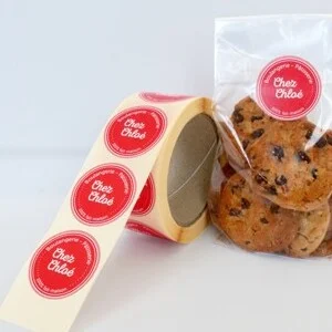 rouleaux étiquettes gateaux alimentation