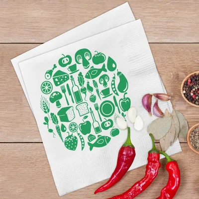 serviette de table imprimé jetable pizza