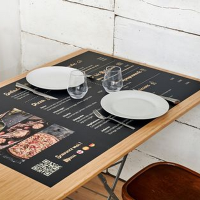 set de table imprimé jetable pizza