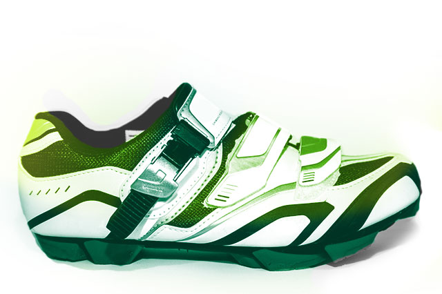 Green cycling shoes